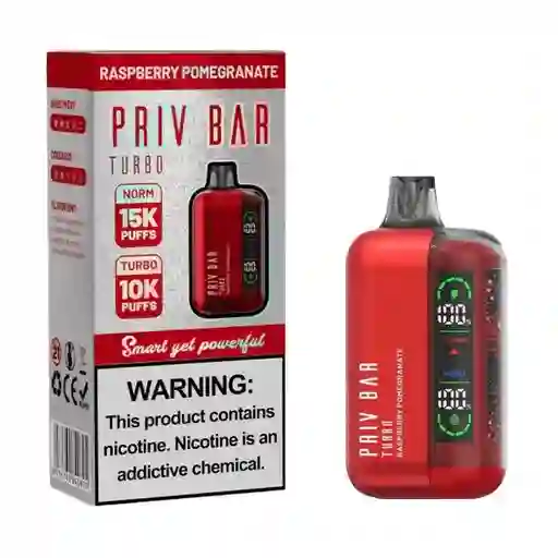 Vaper Fume Priv Bar Turbo 15.000 Puffs Rasberry Programate