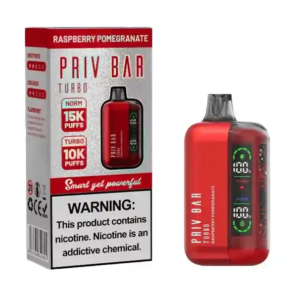 Vaper Fume Priv Bar Turbo 15.000 Puffs Rasberry Programate