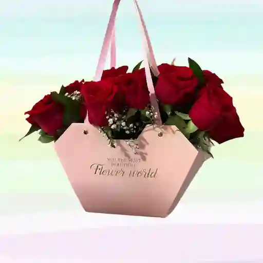 Flores Rosas X24 En Bolso