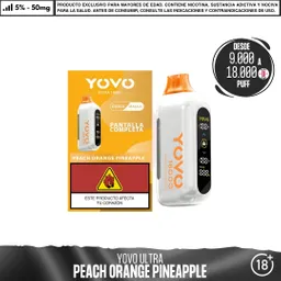 Yovo - Ultra 9000 A 18000 Puff Peach Orange Pineapple / 5%-50mg