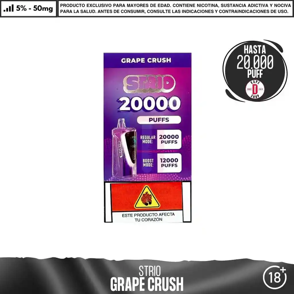 Strio - 12000-20000 Puffs - Grape Crush / 5%-50mg / 12000