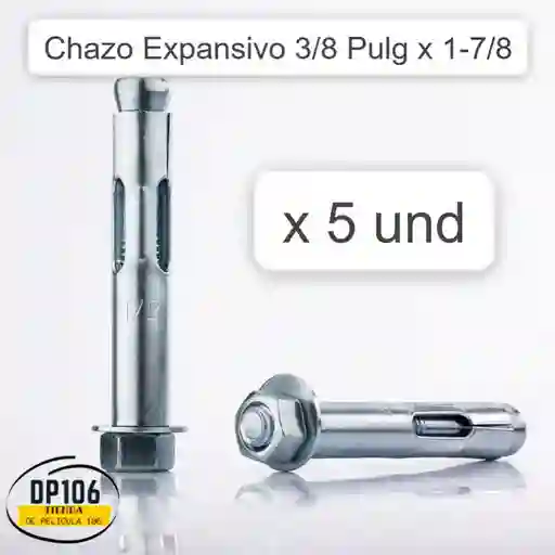 Chazo Expansivo 3/8pulg X 1-7/8 Pulg X 5 Und