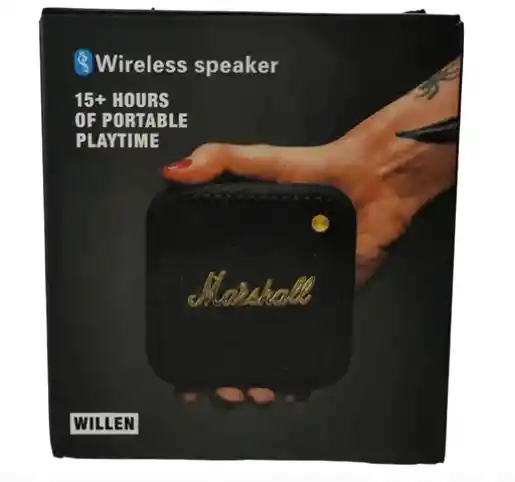 Parlante De Mano Negro Bluetooth / Willen / Marshall / Excelente Sonido / 15h