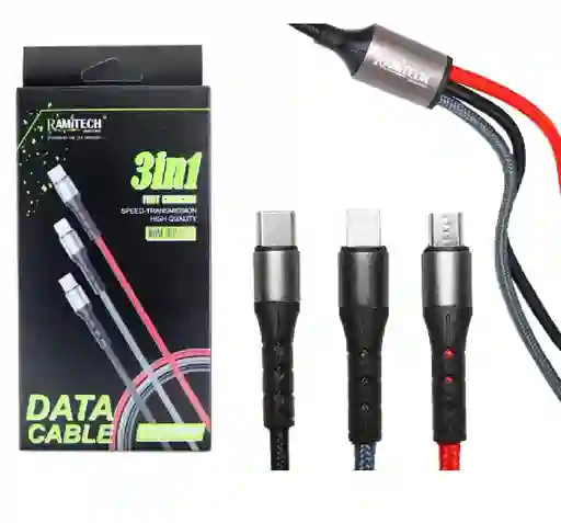 Cable De Datos 3 En 1 1,2mts Ramitech