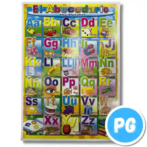 Afiche Medio Pliego Didactico Abecedario Abc Vertical - Se Envia Un Motivo Aleatorio