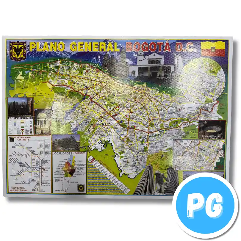 Afiche Medio Pliego Didactico Mapa De Bogota