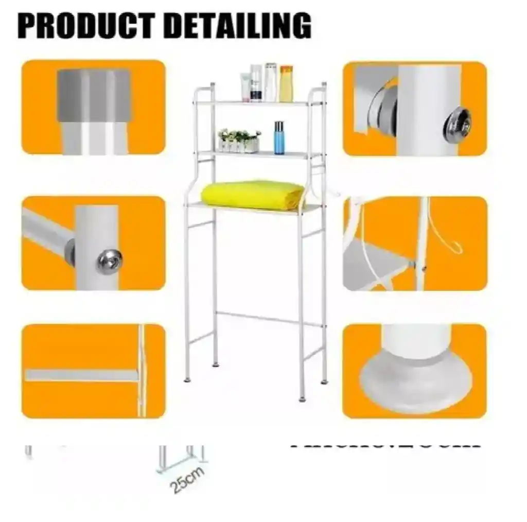 Organizador De Baño Rack 3 Niveles Multiproposito Color Blanco