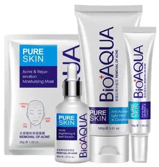 Bioaqua Kit Anti Acné X 3 + Velo Facial