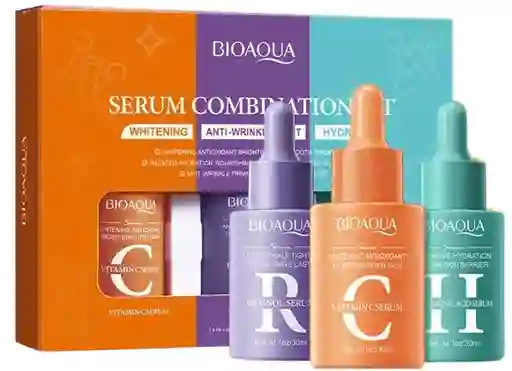 Bioaqua Kit Sueros Faciales Ácido Hialurónico, Retinol Y Vitamina C