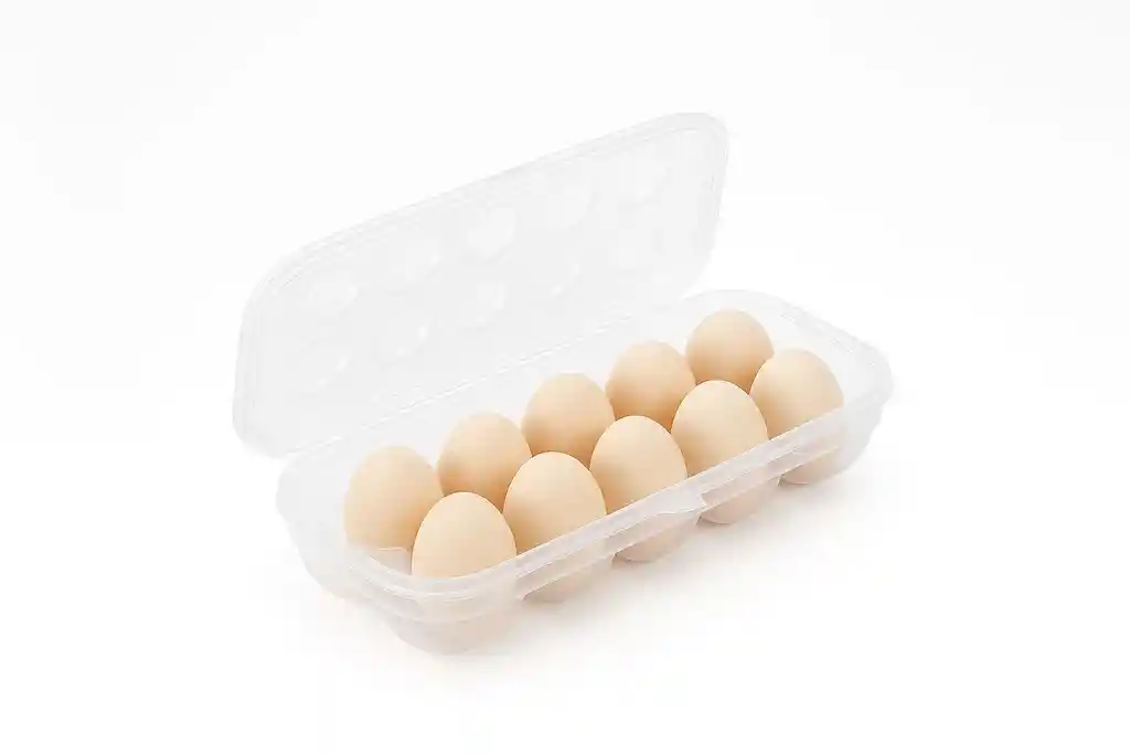 Kit Cubeta De Huevos Aa + Organizador Ahorra Espacio Para 10 Huevos