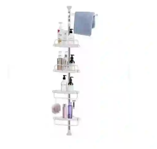 Organizador Esquinero De Baño Y Ducha 3.2 Mts De Altura Color Blanco