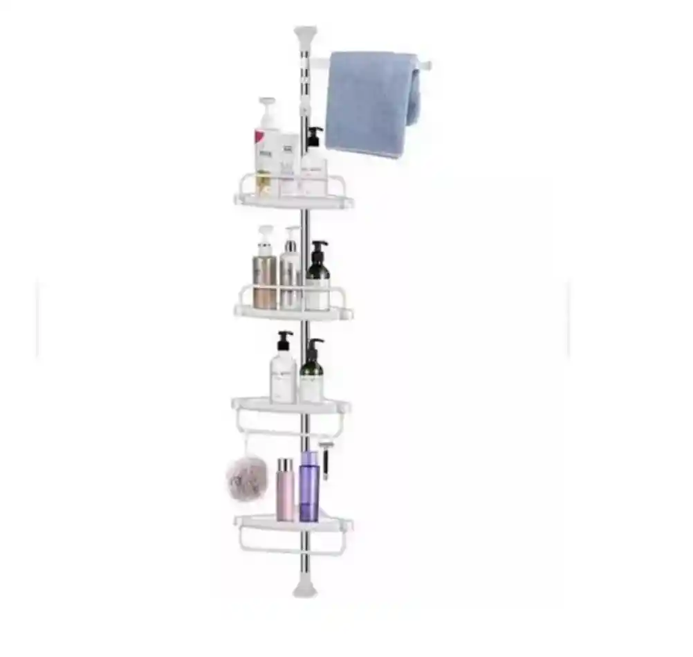Organizador Esquinero De Baño Y Ducha 3.2 Mts De Altura Color Blanco