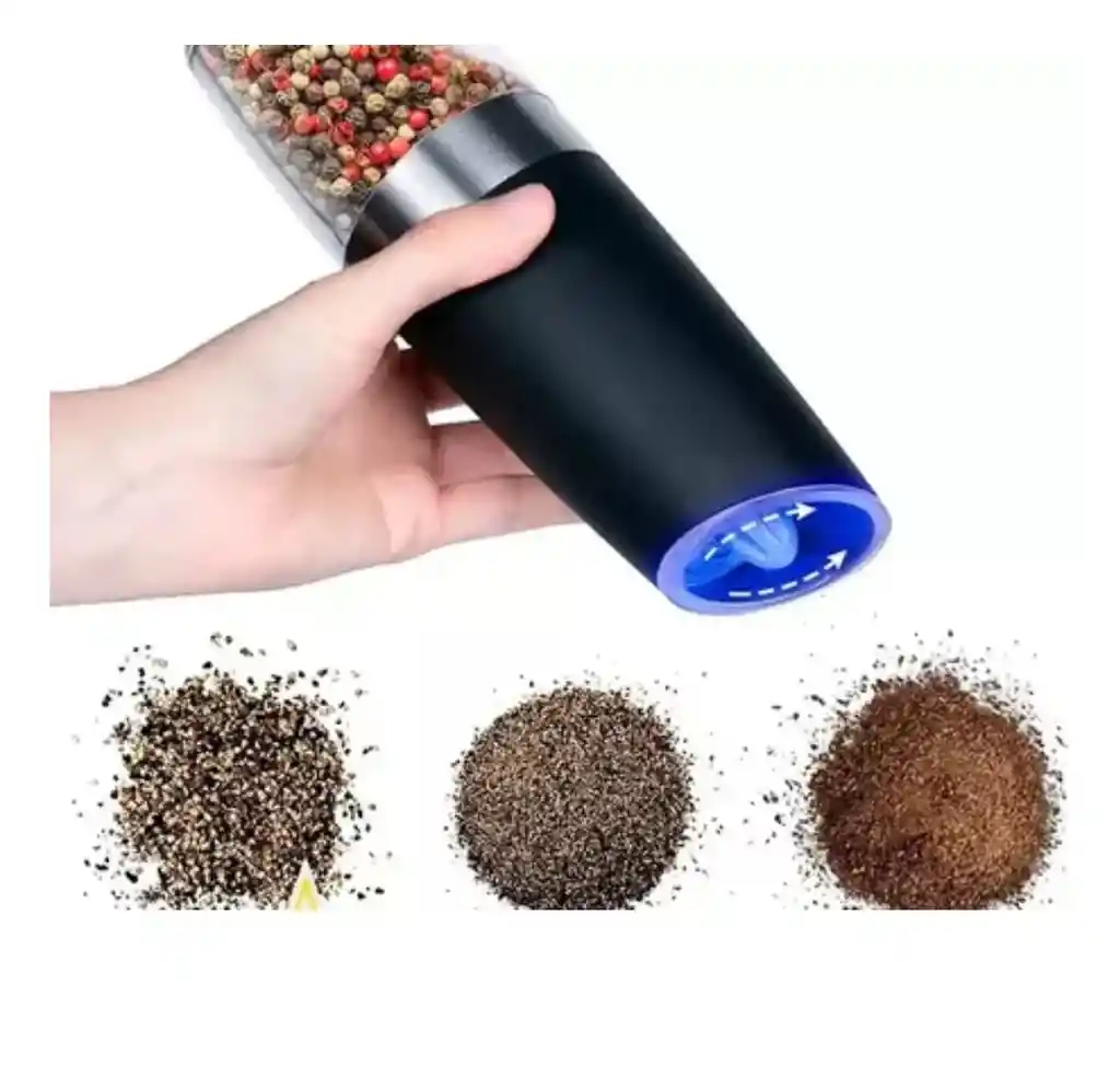 Moledor Triturador X2 Dispensador Eléctrico Especias Luz Led