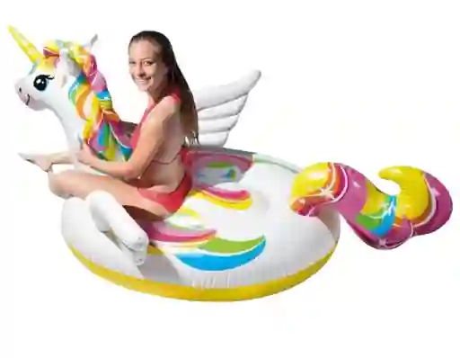 Flotador Lancha Inflable Unicornio Intex