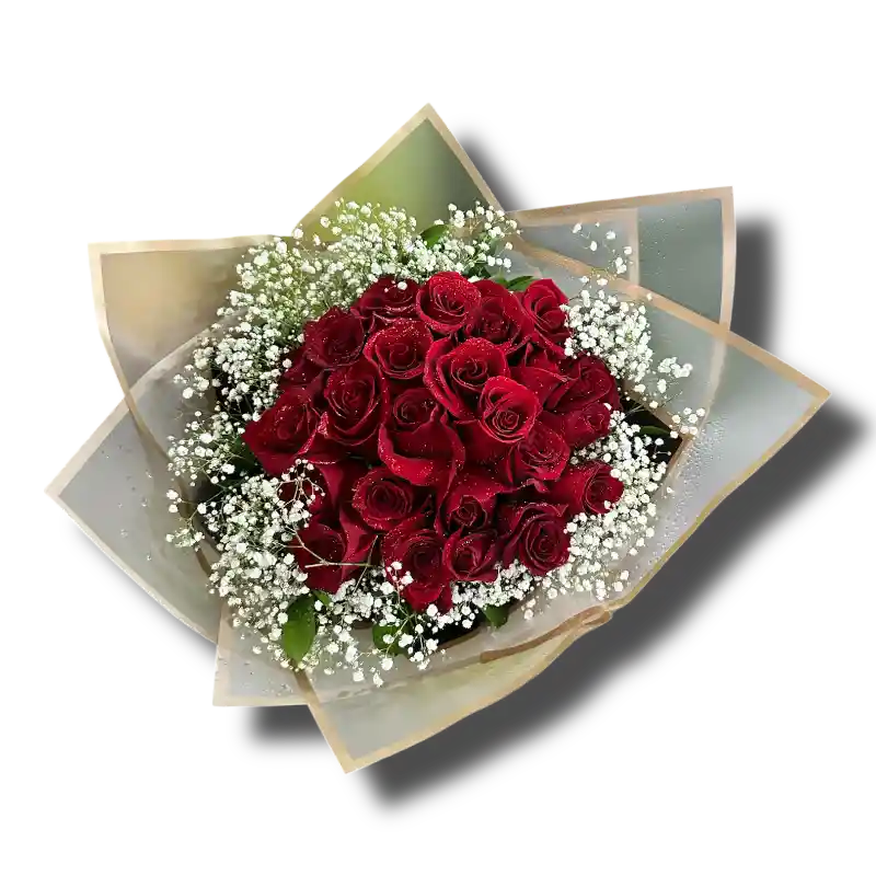 Boquet De Rosas Rojas Con Perla