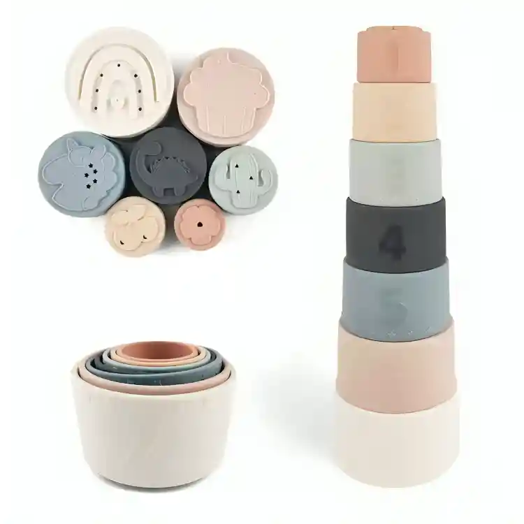 Jueguete Apilable De Silicona Para Bañera