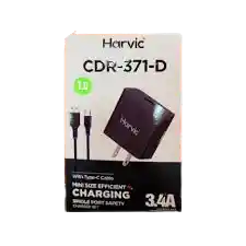 Cargador Harvic Tipo C Negro Carga Rapida