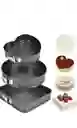 Set 3 Moldes Para Hornear Repostería En Forma Corazón Cuadrado Redondo