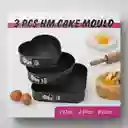 Set 3 Moldes Para Hornear Repostería En Forma Corazón Cuadrado Redondo