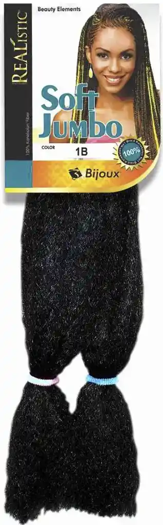 Extension De Cabello Sintetico, 100% Kanekalon, Realistic - Color 1