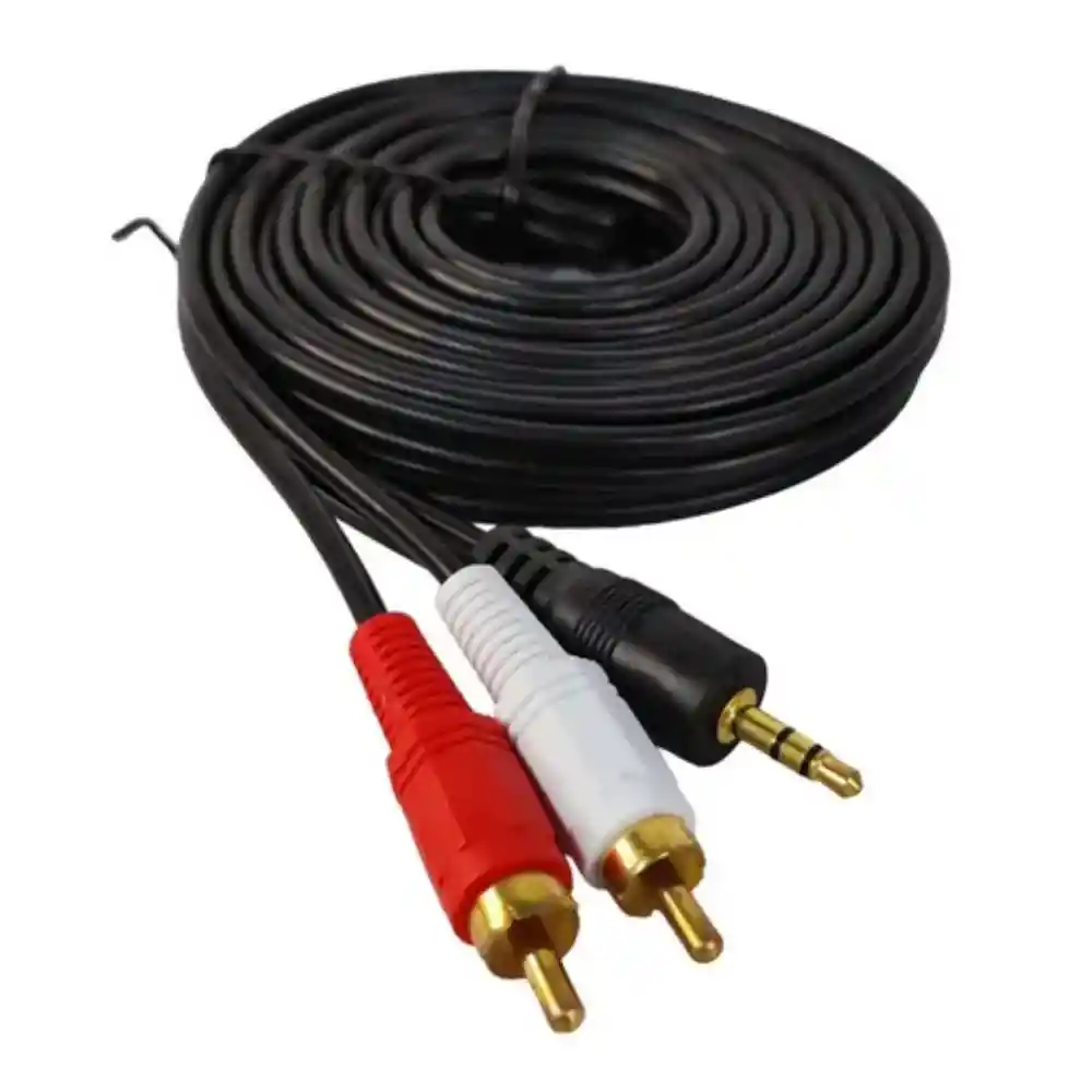 Cable Audio Auxiliar 2x1 Plug 3,5mm Jack 3.5mm 5 Metros