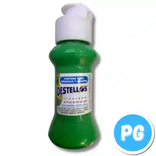 Tarro Acrilico Destellos 60cc Verde Pasto