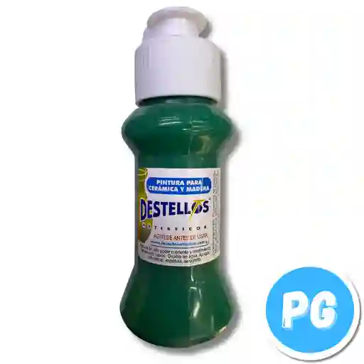 Tarro Acrilico Destellos 60cc Verde Navidad