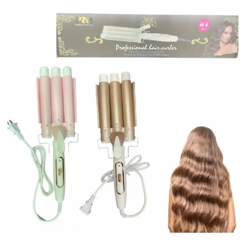 Rizadora Profesional Ondas De Sirena 25 Mm Triple Barril