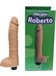 Vibrador 23cm Roberto Dildo Delicioso Consolador Realista Silicona Suave Estimulador Potente Masturbador