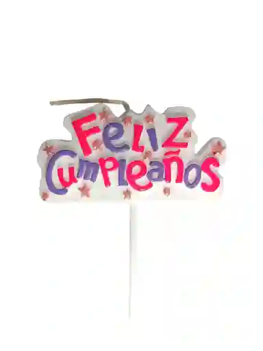 Vela Feliz Cumpleaños Fucsia/lila