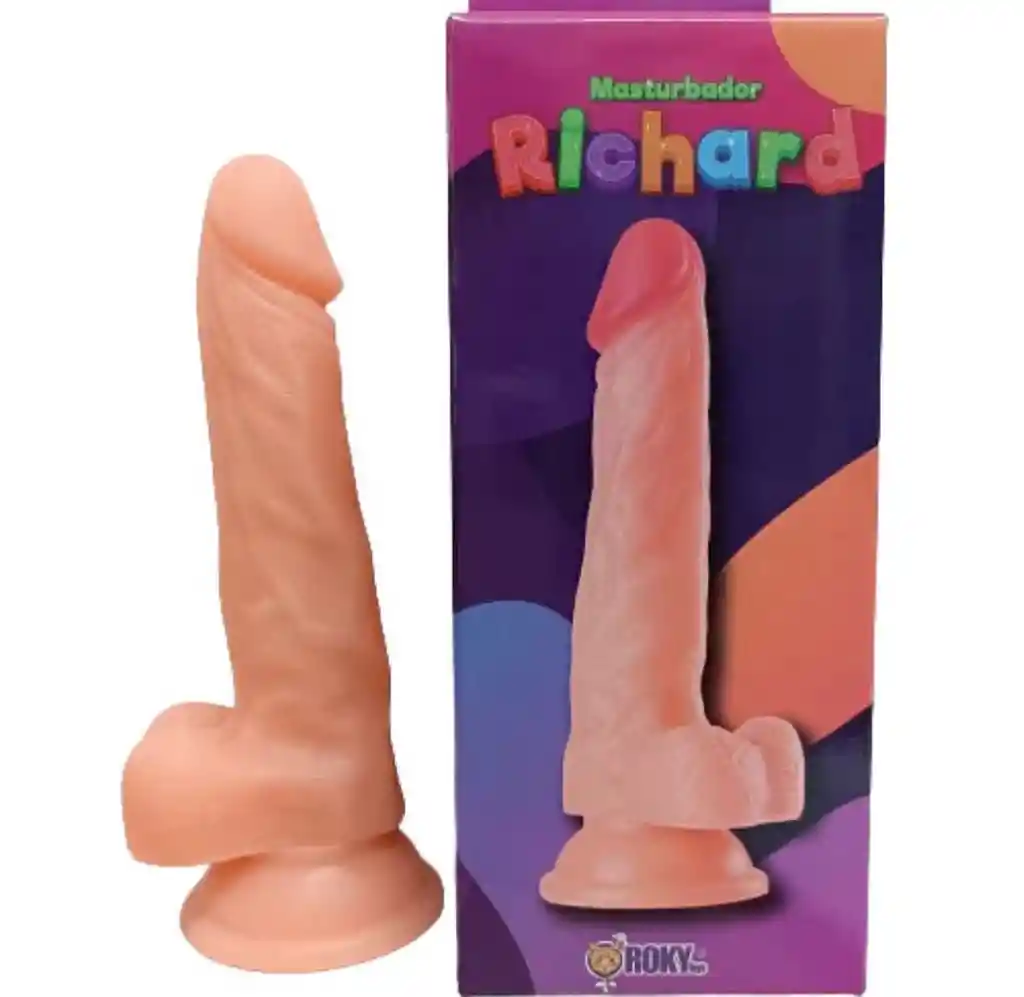 Dildo Consolador 20cm Realista Masturbador Richard Con Ventosa Silicona Suave Lgbtiq Ano Vagina Más Placer