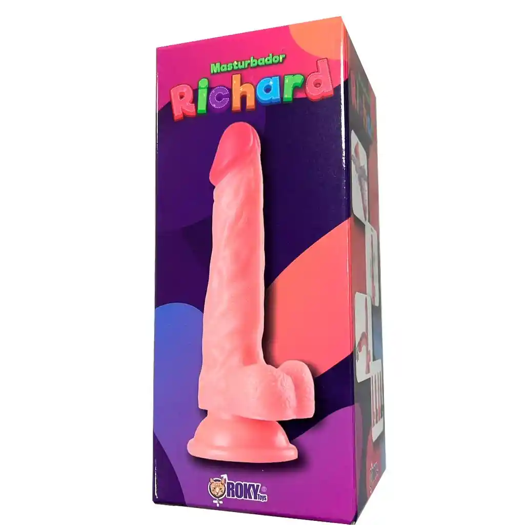 Dildo Consolador 20cm Realista Masturbador Richard Con Ventosa Silicona Suave Lgbtiq Ano Vagina Más Placer