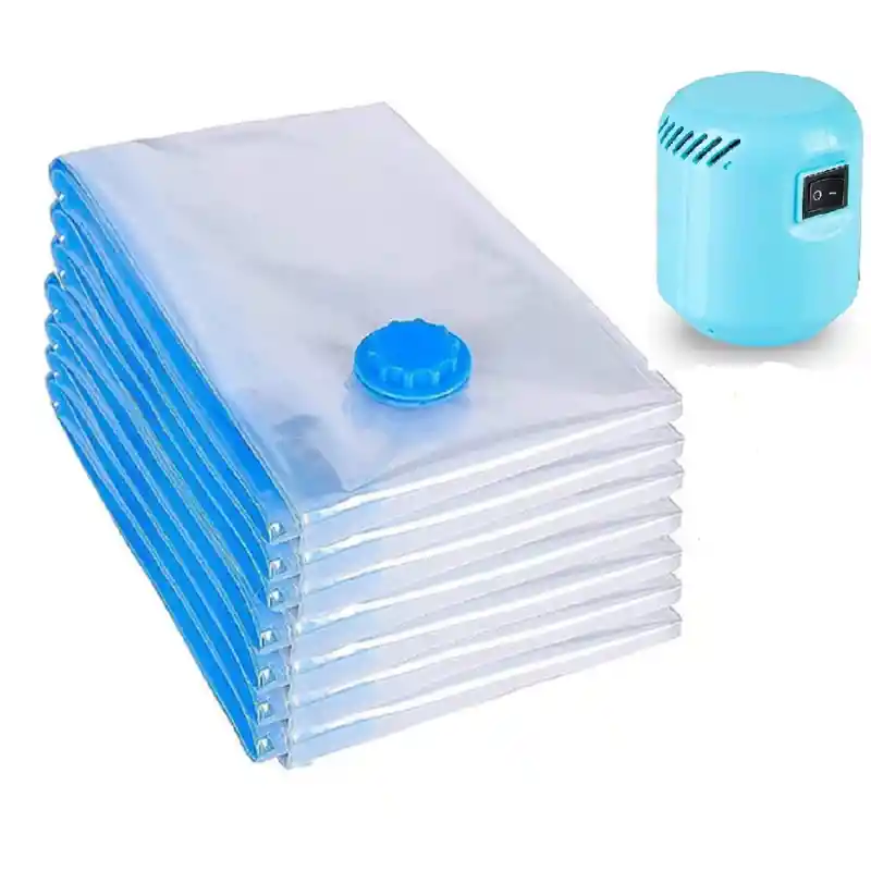 Set 5 Bolsas Empaque Al Vacío 50x70 + Bomba Electrica