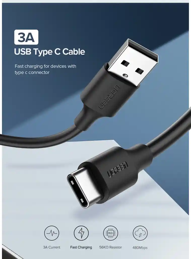 Cable Usb-c Macho A Usb 2.0 A Macho Ugreen Us287