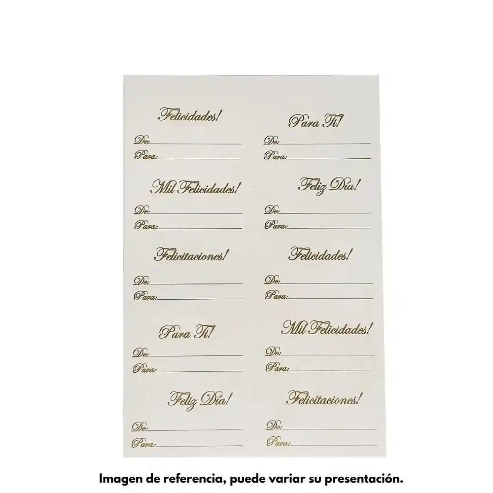 Tarjeta De Para Adhesiva Blanca 6cm X 3 Cm X 10