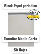 Block Papel Periodico Media Carta X 50 Hojas