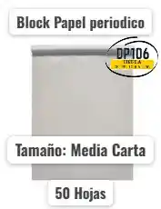 Block Papel Periodico Media Carta X 50 Hojas