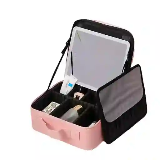 Estuche De Cosméticos Viaje Portátil Con Luz Led Maquillaje