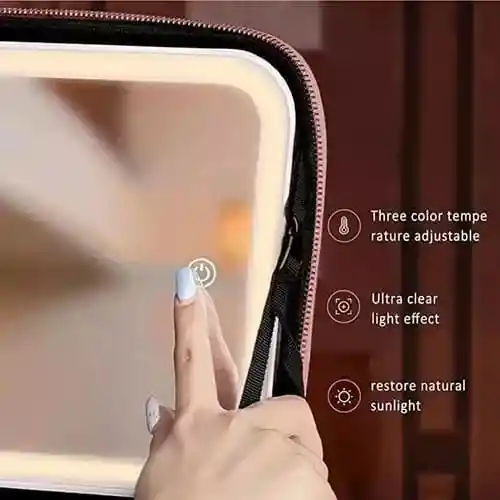 Estuche De Cosméticos Viaje Portátil Con Luz Led Maquillaje