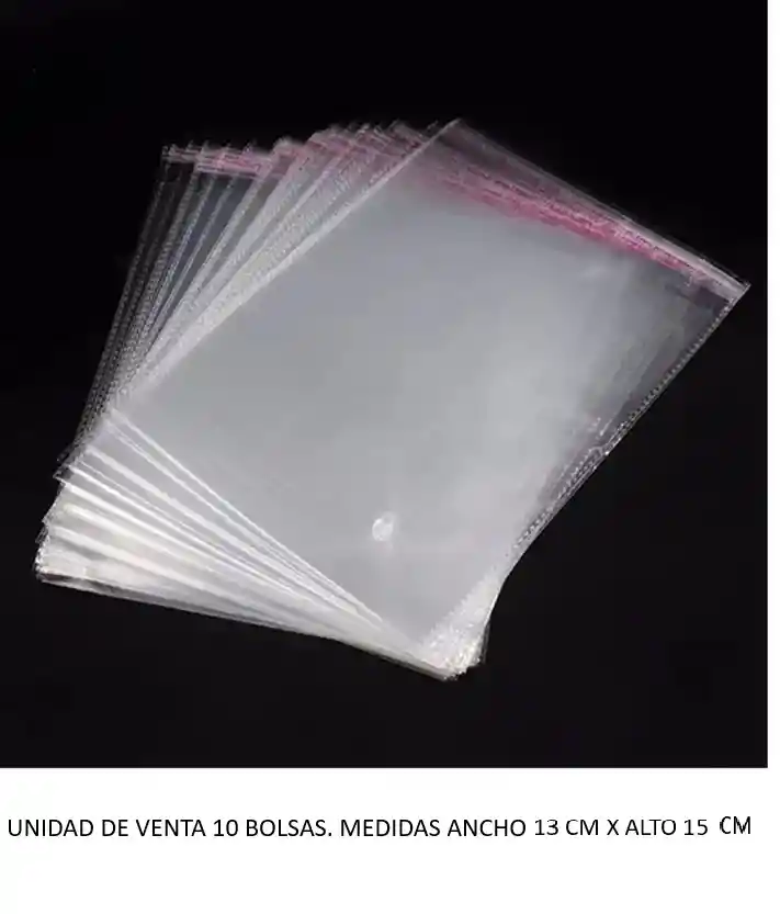 Bolsa Con Adhesivo Celofan 13 X15 Cm X 10 Unidades