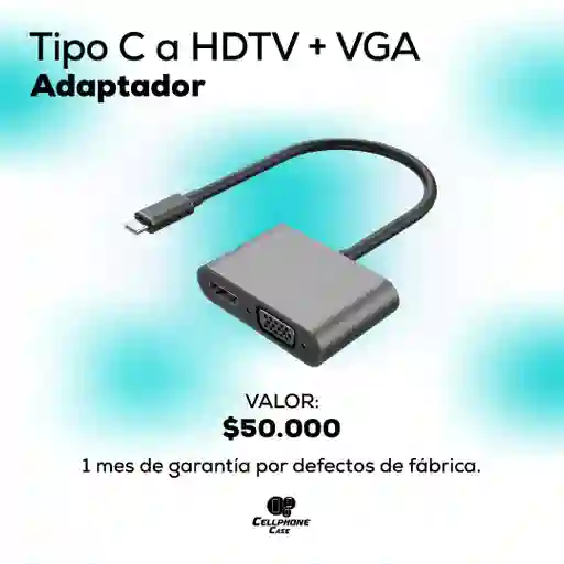 Adaptador Tipo C A Hdtv + Vga