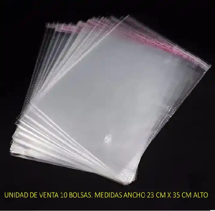 Bolsa Con Adhesivo Celofan 23 X35 Cm X 10 Unidades