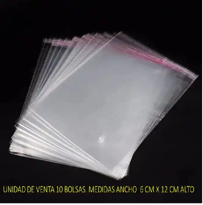 Bolsa Con Adhesivo Celofan 6cm X12 Cm X 10 Unidades