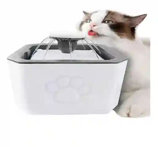 Fuente De Agua Para Gatos Perros Bebedero Para Mascotas Color Blanco