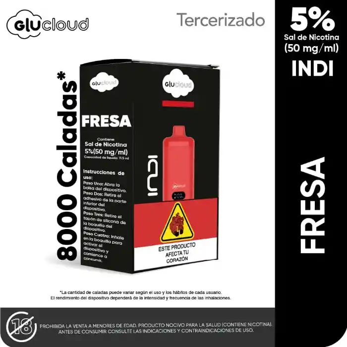 Desechable Glucloud 8000puff - Fresa