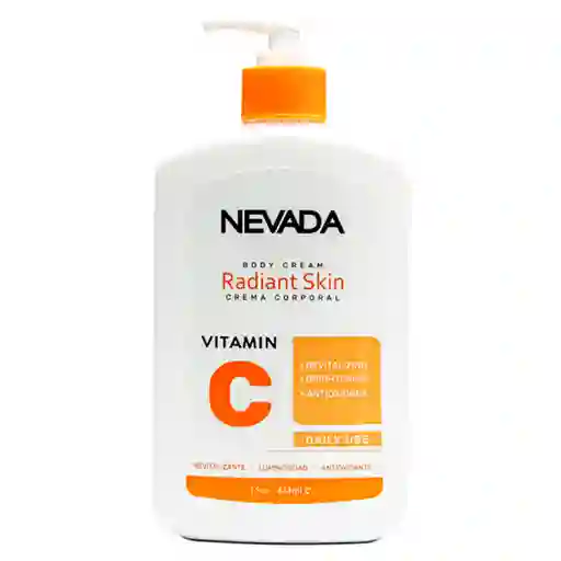 Nevada Crema Corporal Radiant Skin Con Vitamina C – Ilumina, Hidrata Y Unifica El Tono De La Piel 444 Ml