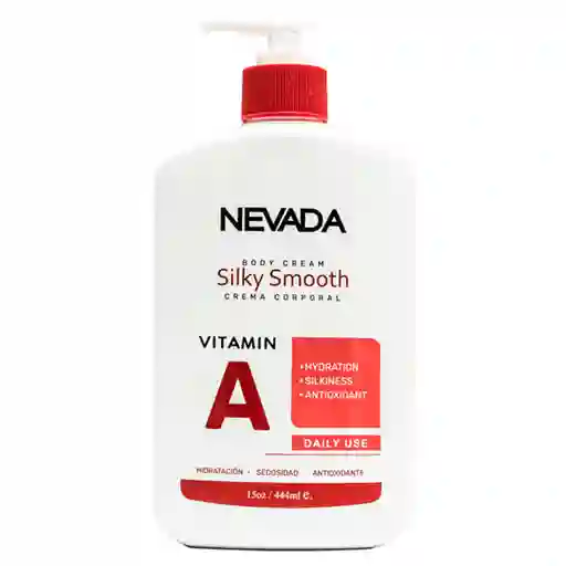 Nevada Crema Corporal Silky Smooth Con Vitamina A – Suaviza, Nutre Y Mejora La Textura De La Piel 444 Ml