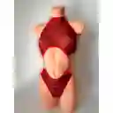 Body Rojo Transparente Con Estampado De Leopardo