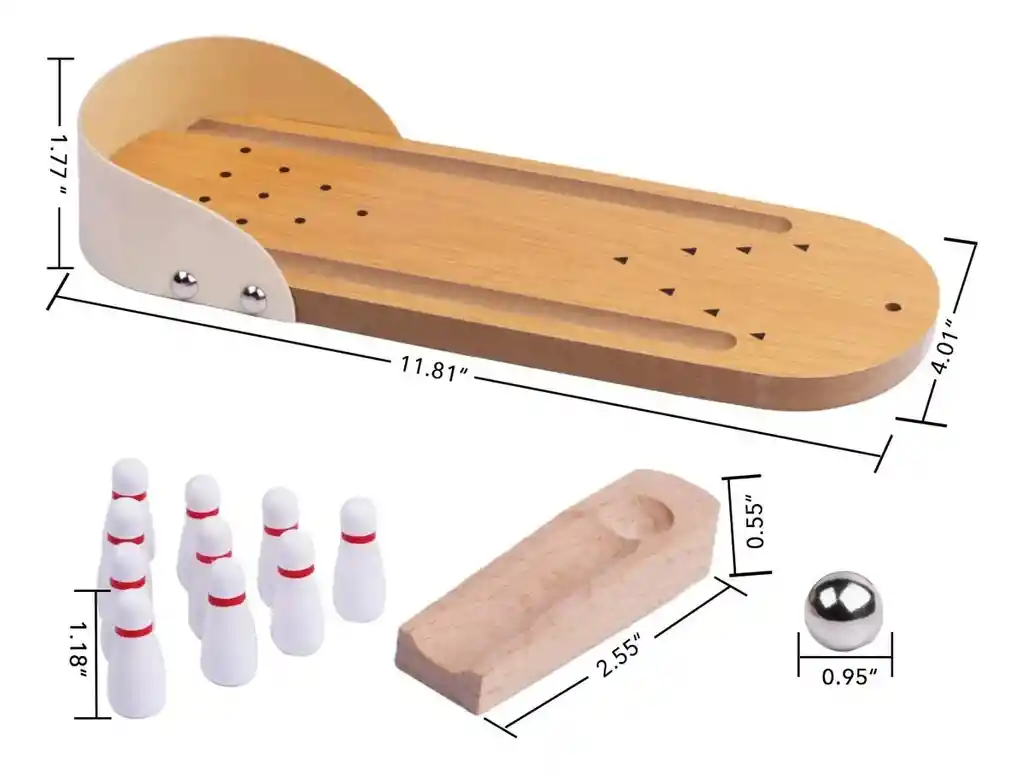 Mini Juego De Bolos De Mesa De Madera