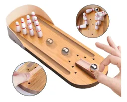 Mini Juego De Bolos De Mesa De Madera
